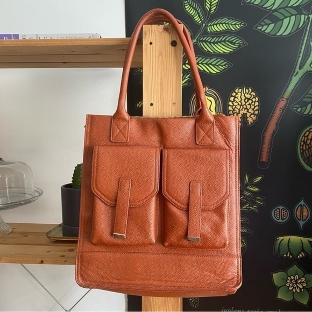 Erica Anneberg Pebbled Leather Messenger Satchel Tote Bag Purse
